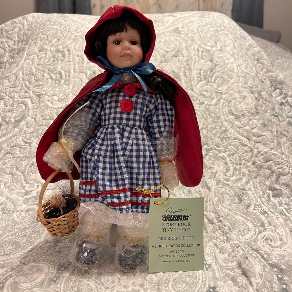 Porcelain Little Red Riding Hood collectible doll